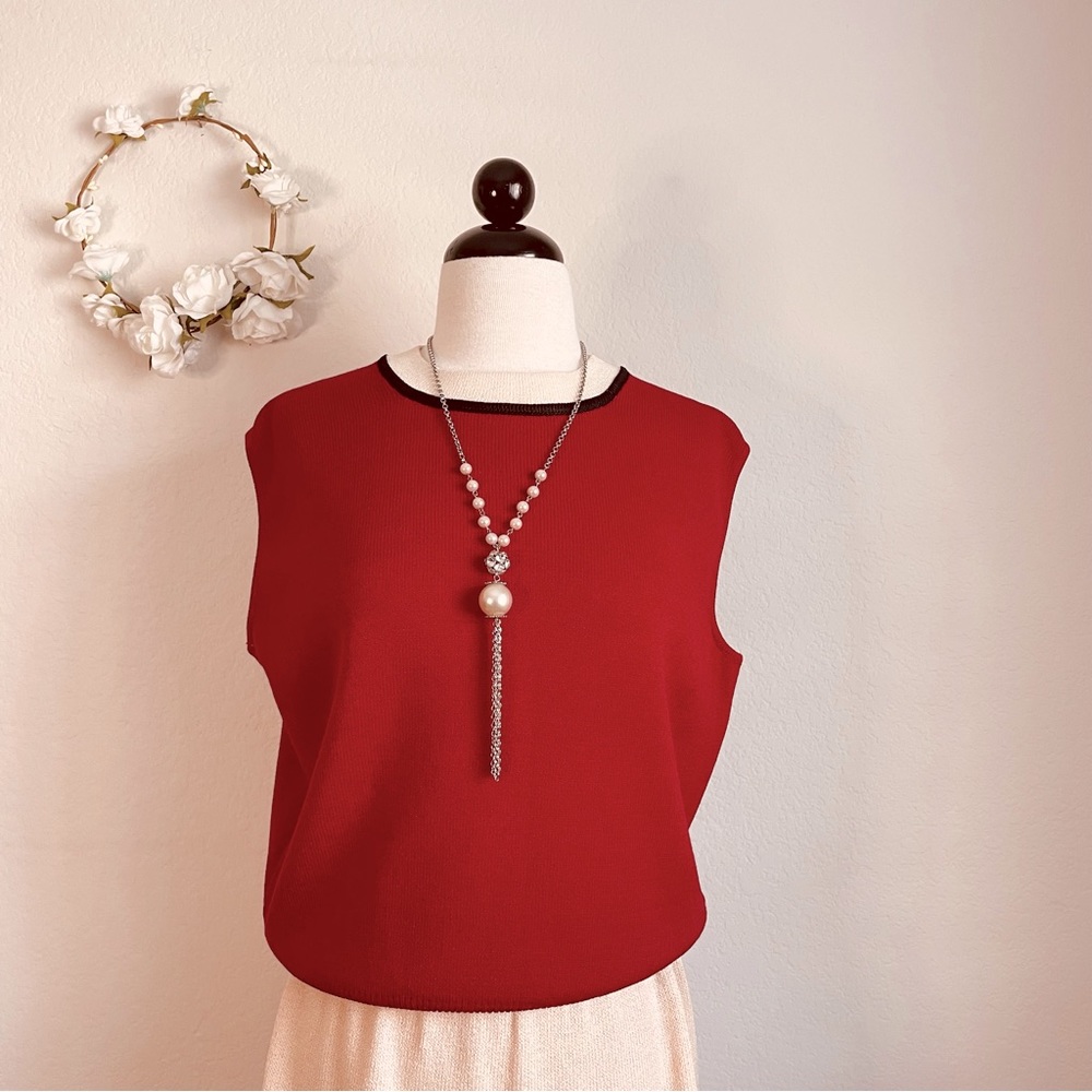 St. John Collection by Marie Gray Red Knit Blouse